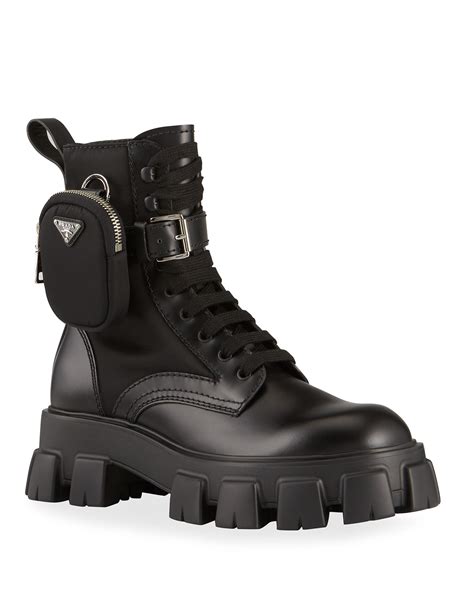 prada combat boots with pockets|prada genuine leather boots.